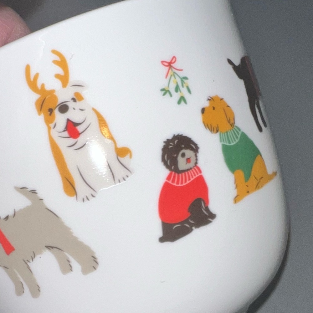 Big Mug Christmas holiday dogs Ceramic White Now Designs puppy 20 oz